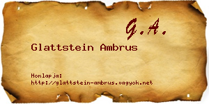 Glattstein Ambrus névjegykártya
